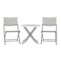 Flash Furniture Rouen 3-Pc Foldable French Bistro Set, PE Rattan Back, Seat and Table Top, Gray/White w/Steel Frame FV-FWA085-GRYWHT-GRY-GG